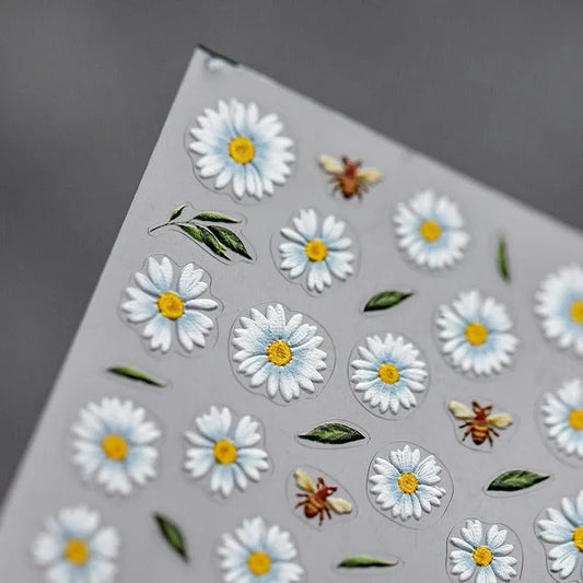 Daisy Flower Nail Art Stickers Floral Adhesive Sticker Decals TS262