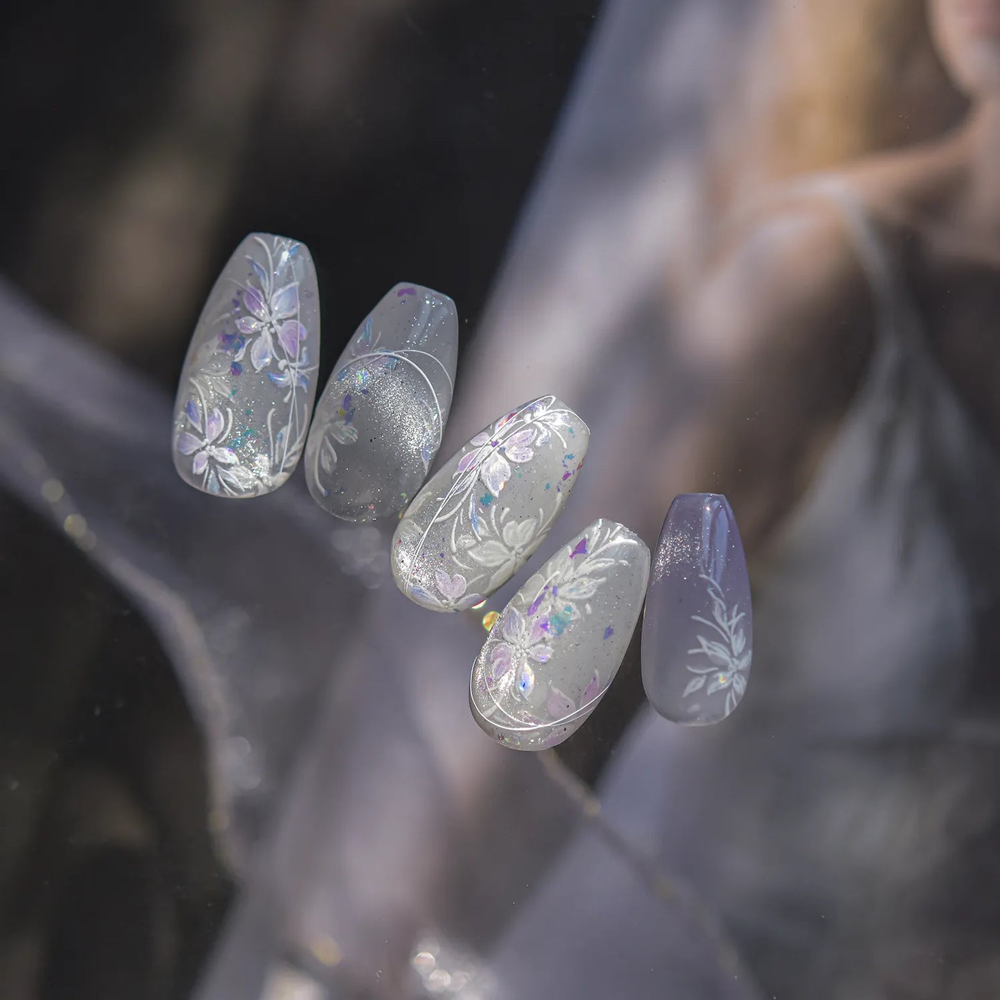 Ethereal Bloom 5D Nail Stickers | Holographic