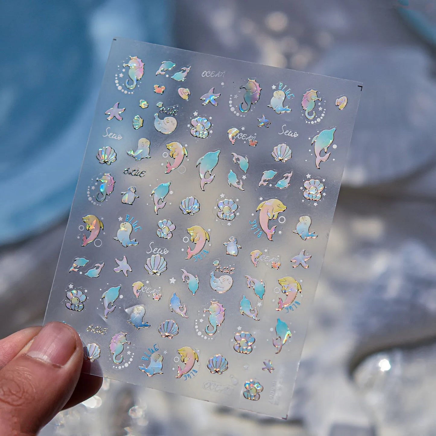 Fairy Ocean 5D Nail Stickers – Dreamy Jellyfish, Shells & Magic Charms