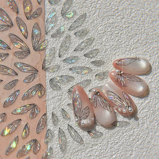 Fairy Wing Nail Stickers – Holographic 5D Butterfly Nail Decals