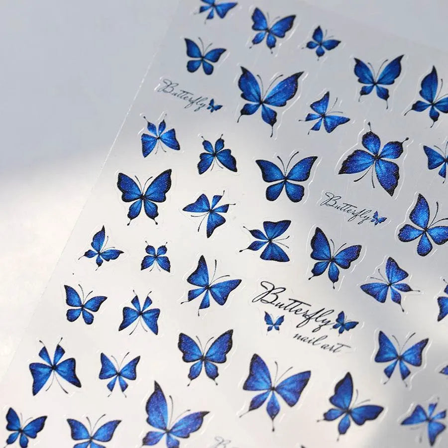 Fantasy Blue Butterfly Nail Art Stickers Adhesive Sticker Decals TS3982