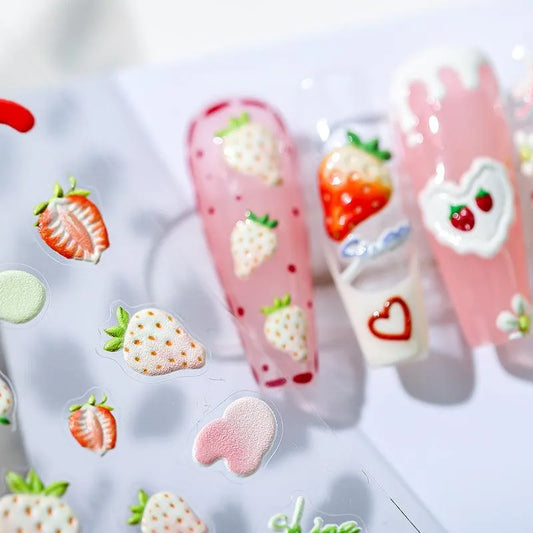 Fruit Nail Art Stickers Adhesive Strawberry Sticker Decals TS1216