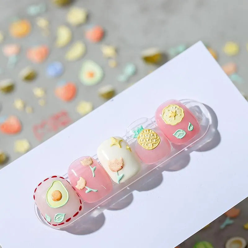 Fruit Slices Nail Art Stickers Adhesive Slider Fruits Sticker Decals MN023