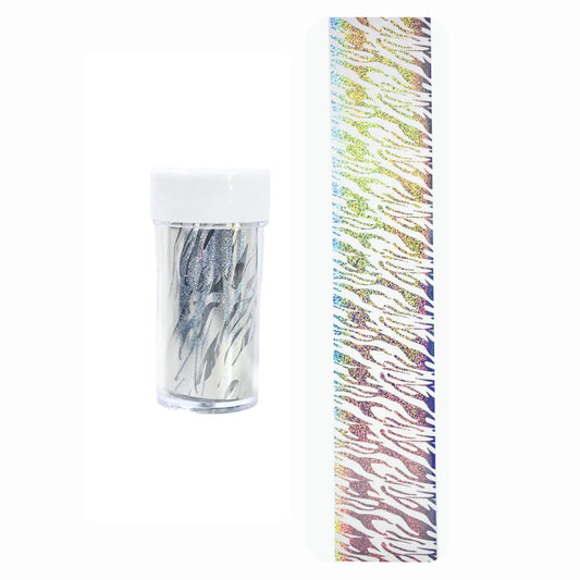 Holographic Zebra Print Nail Foil Strip 100cm