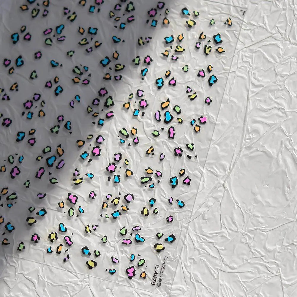 Leopard Print Nail Art Stickers Colorful Leopard Adhesive Sticker Decals