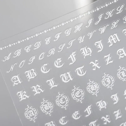 Letter Nail Art Stickers Roman Alphabet Adhesive Sticker Decals TS451