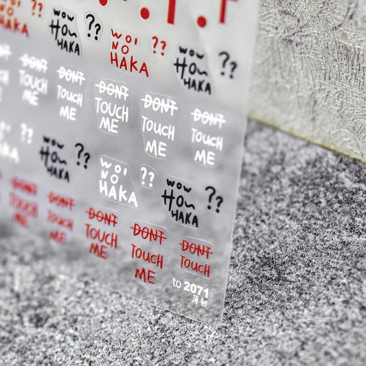 Letter Words Nail Stickers Ultra Thin 3D Sticker Decals