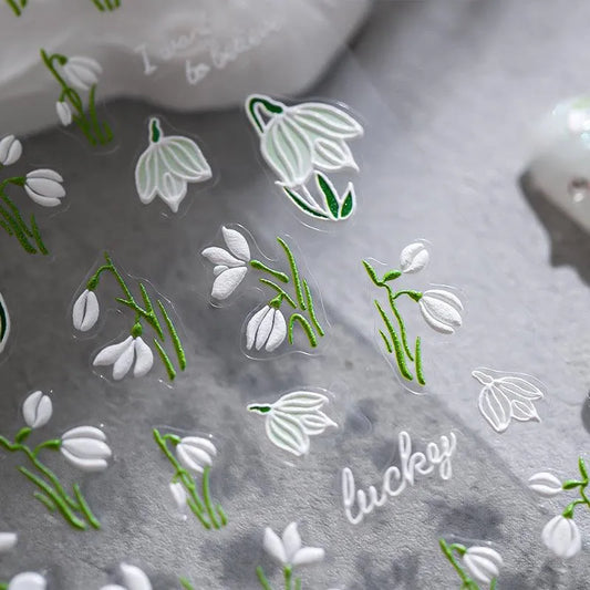 Lily Flower Nail Art Stickers Floral Adhesive Slider Sticker Decals TS1687