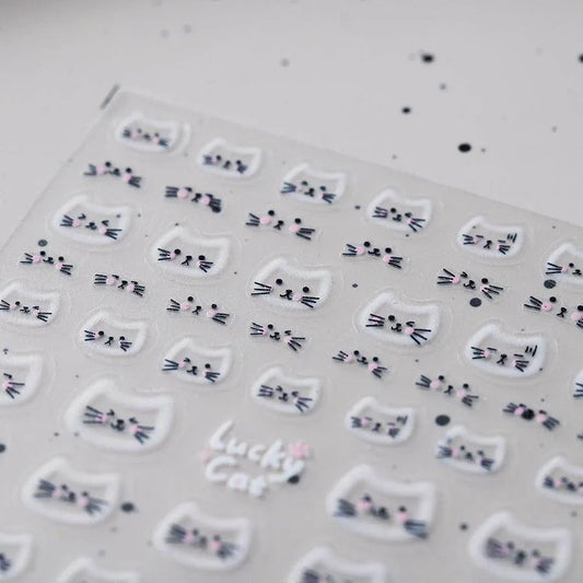 Lucky Cat Nail Art Stickers Adhesive Cute Kitten Sticker Decals TS3774