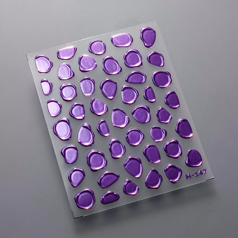 Metal Stamp Design Nail Art Stickers Adhesive Embossed Sticker Decals M147 purple