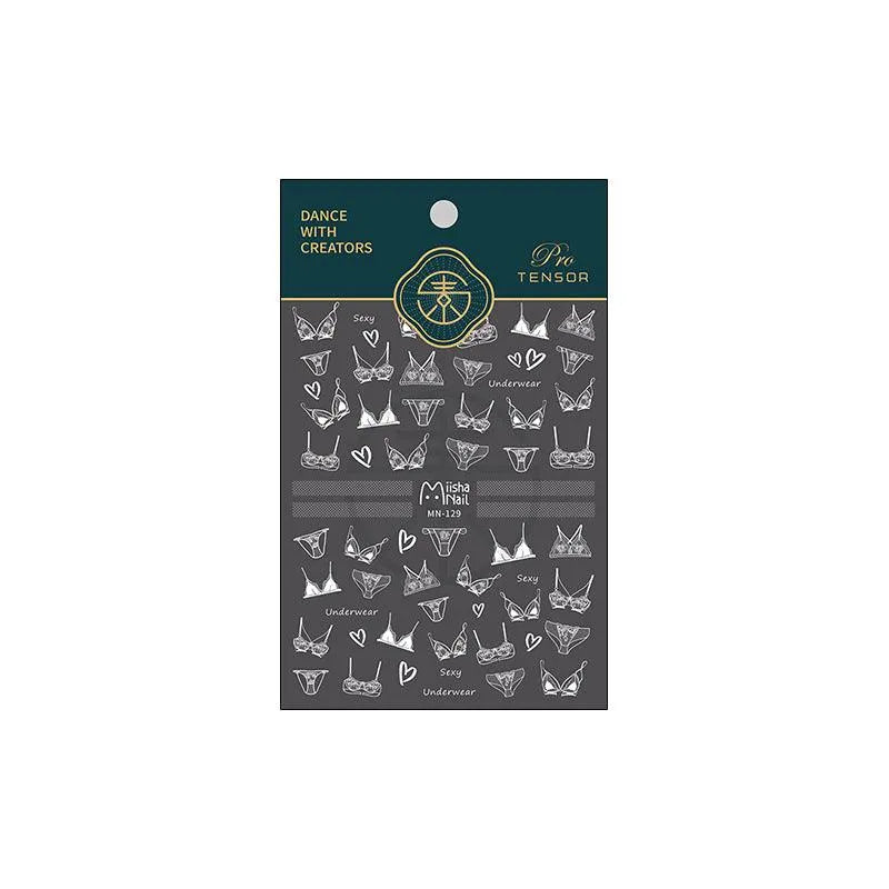 White Sexy Lace Nail Art Stickers Adhesive Slider White Bikini Sticker Decals MN129