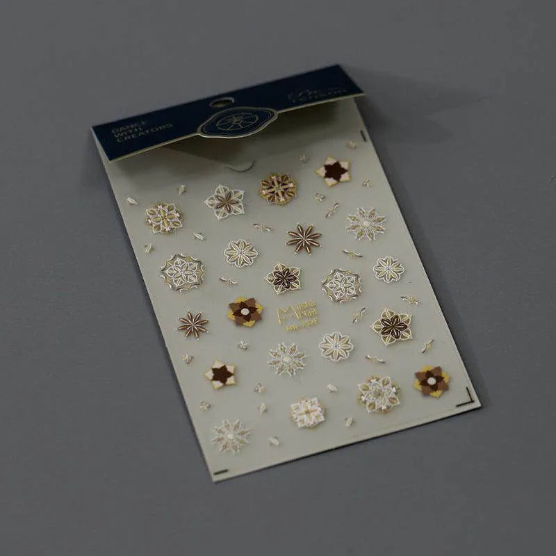 Bohemia Style Nail Art Stickers Adhesive Sliders Floral Pattern Embossed Sticker Decals MN252F