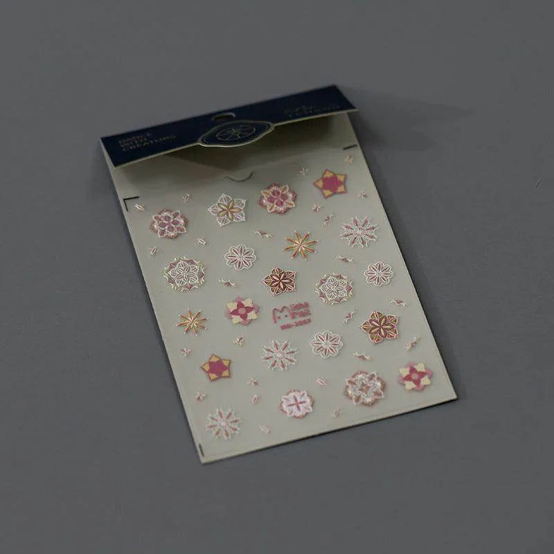 Bohemia Style Nail Art Stickers Adhesive Sliders Floral Pattern Embossed Sticker Decals MN286F