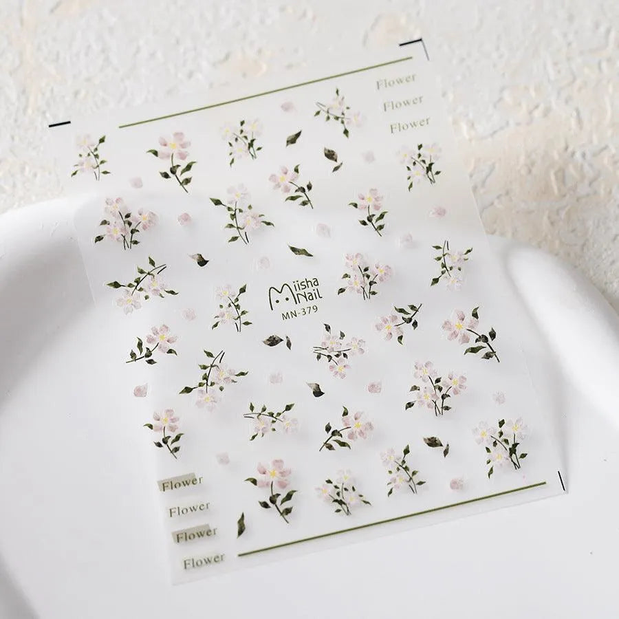Yellow Flowers Nail Art Stickers Adhesive Wild Flower Sticker Decals MN379