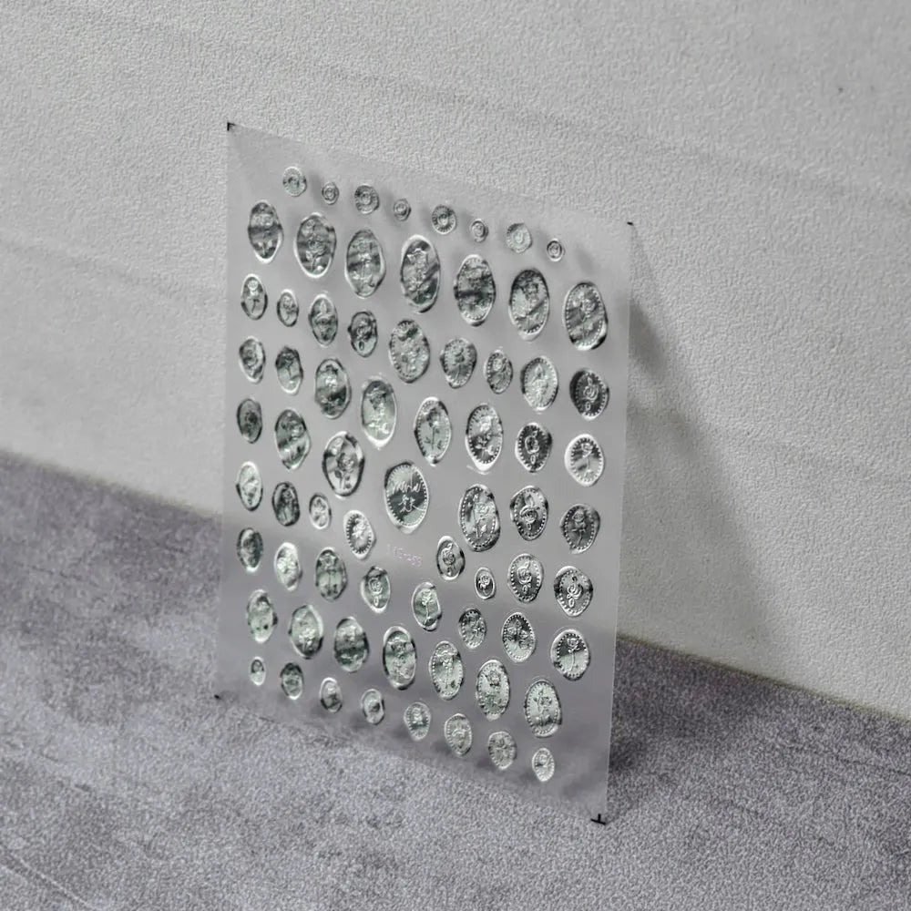 Rose Stamp Nail Art Stickers Adhesive Embossed Flower Signet Sticker Decals MS259