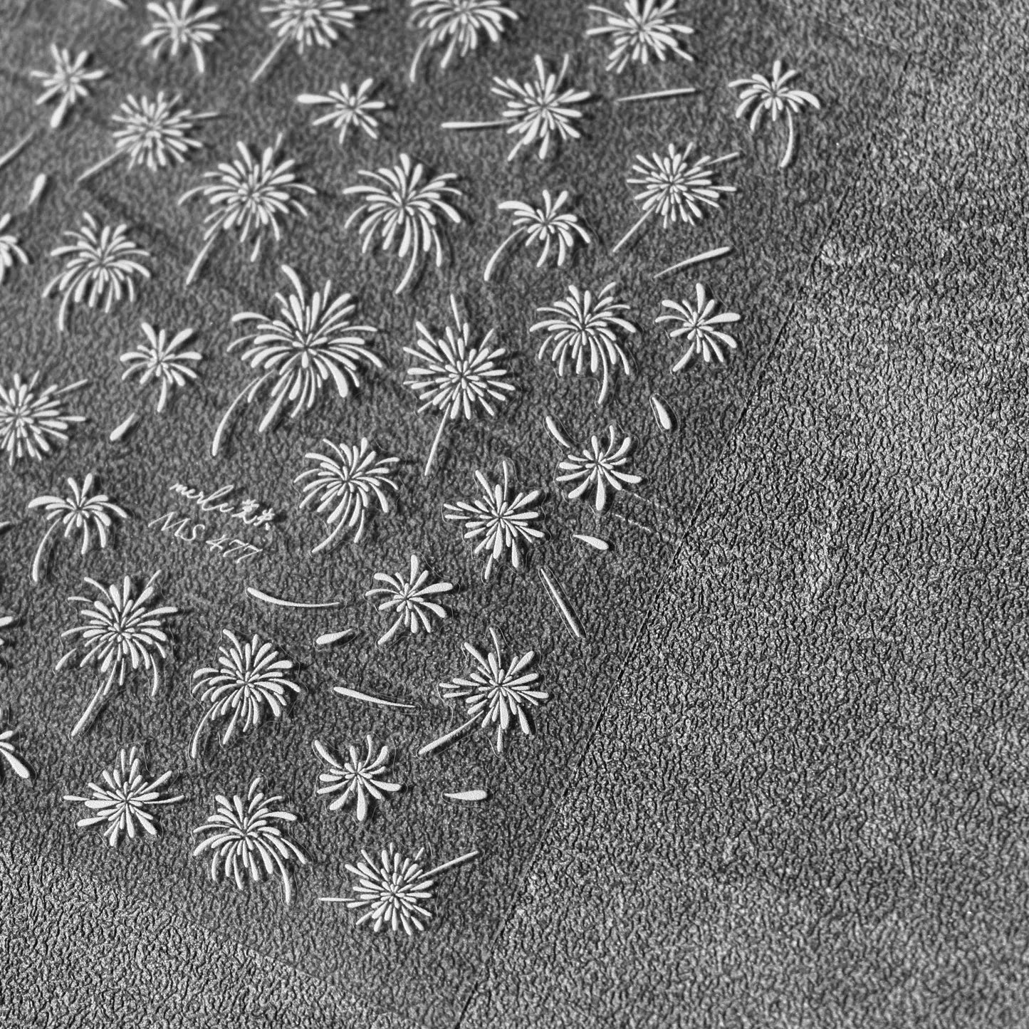 Firework Nail Art Stickers Adhesive Happy New Year Fireworks Embossed Sticker Decals MS477