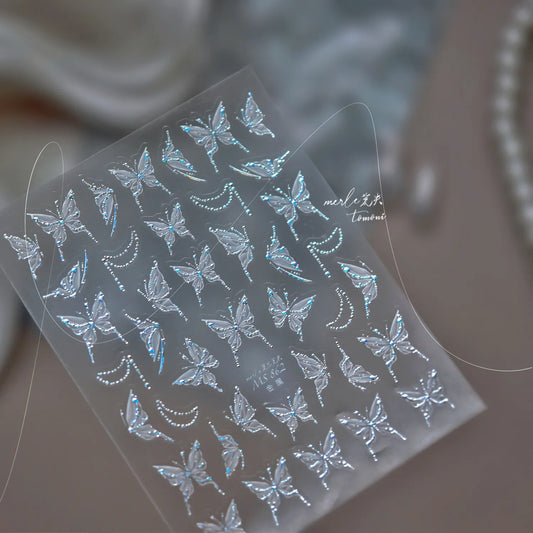 3D Sparkly Butterfly Nail Stickers - Rhinestone & Fairy Decals for Manicure MS862