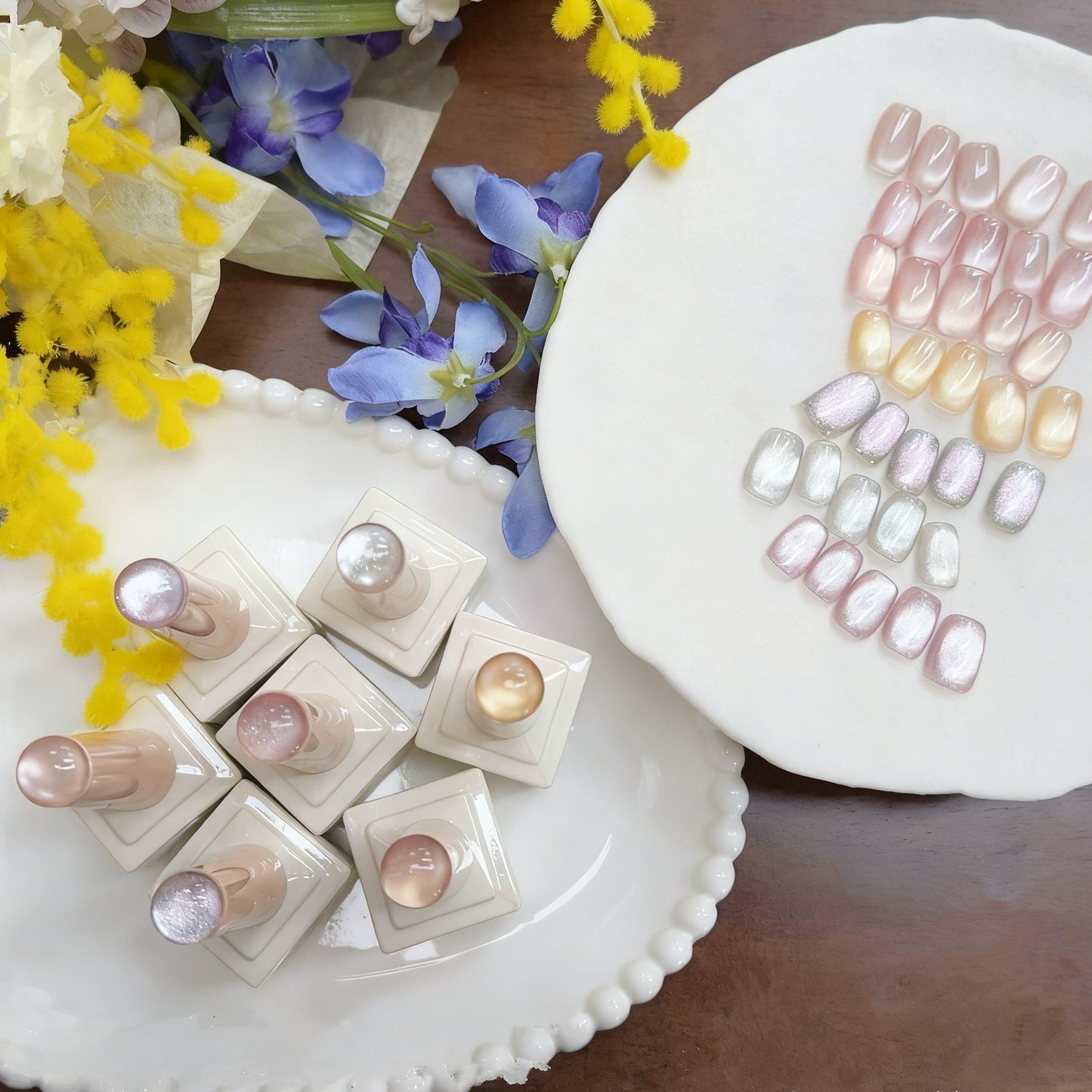 Magnetic Cat Eye Gel Polish Kit - 7 Colors Holographic & Shimmer Nail Polish (12ml)