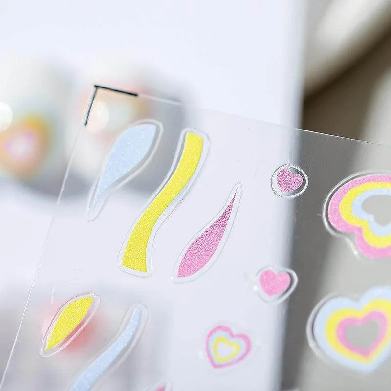 Marble Love Nail Art Stickers Adhesive Red Heart Sticker Decals