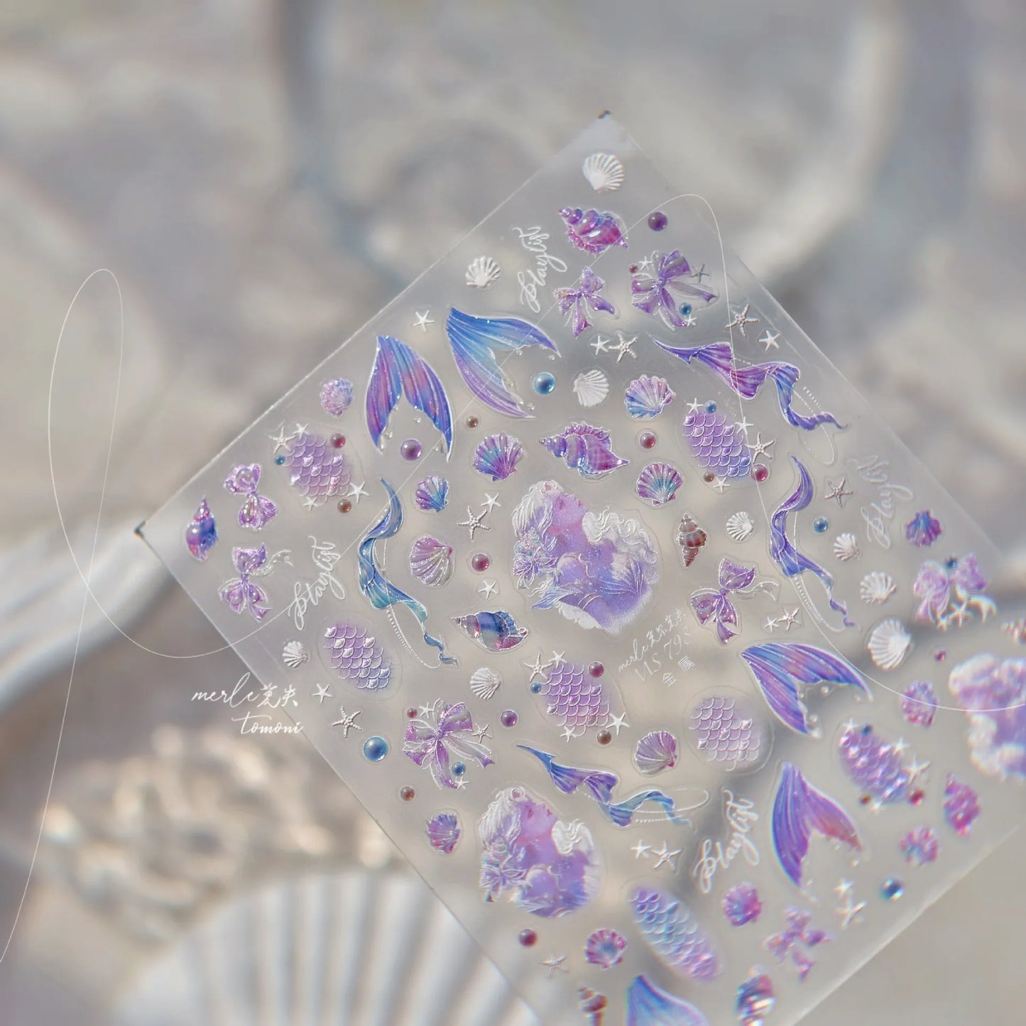 Mermaid & Beach Vibes Nail Art Stickers – Summer 5D Embossed Decals