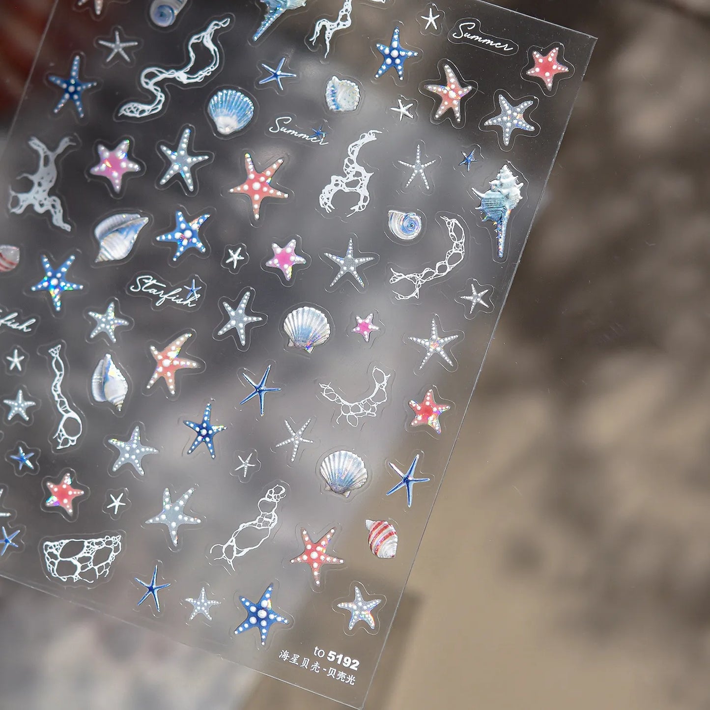 Mermaidcore Ocean Life 5D Embossed Nail Stickers