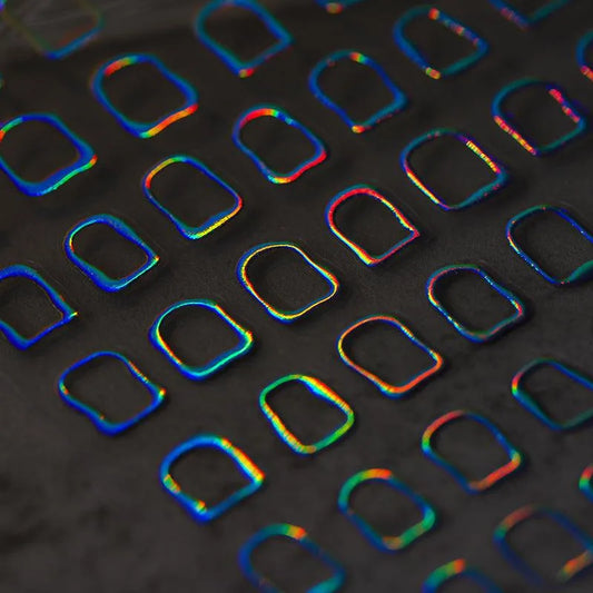 Metal Effect Nail Art Stickers Adhesive Slider Gold Silver Grid Sticker Decals