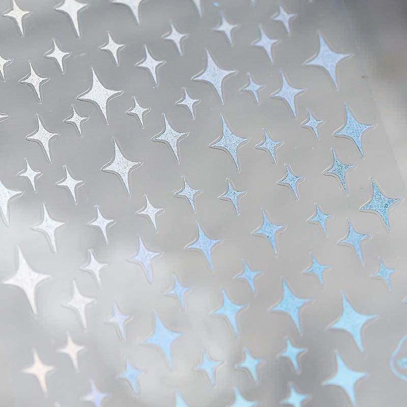 Metal Gold French Lines Nail Art Stickers Adhesive Silver Star 3D Sticker Decals G021 - Nail MAD