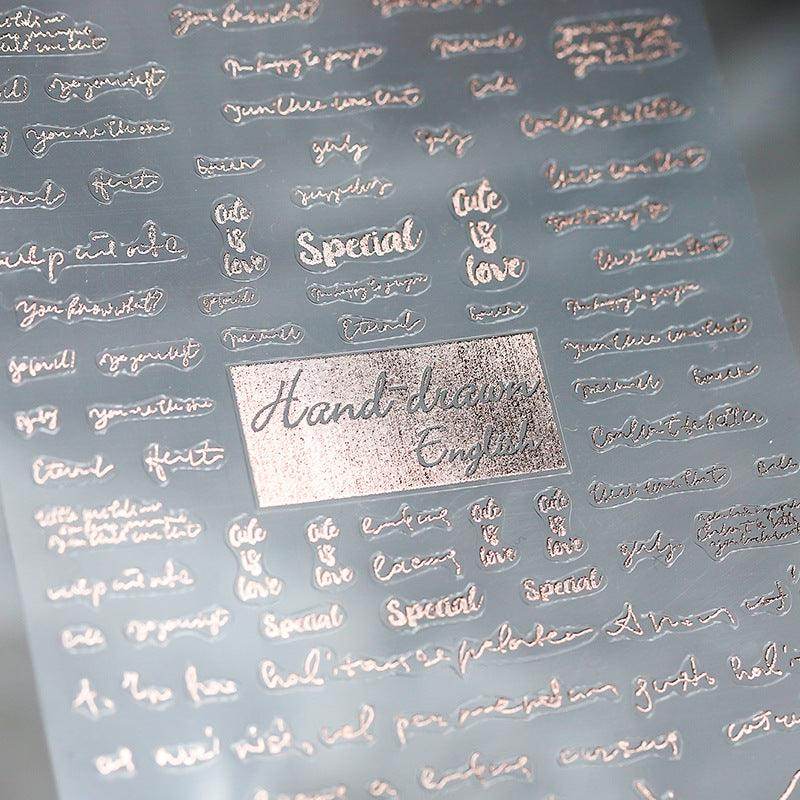 Metal Gold French Lines Nail Art Stickers Adhesive Silver Star 3D Sticker Decals G021 - Nail MAD