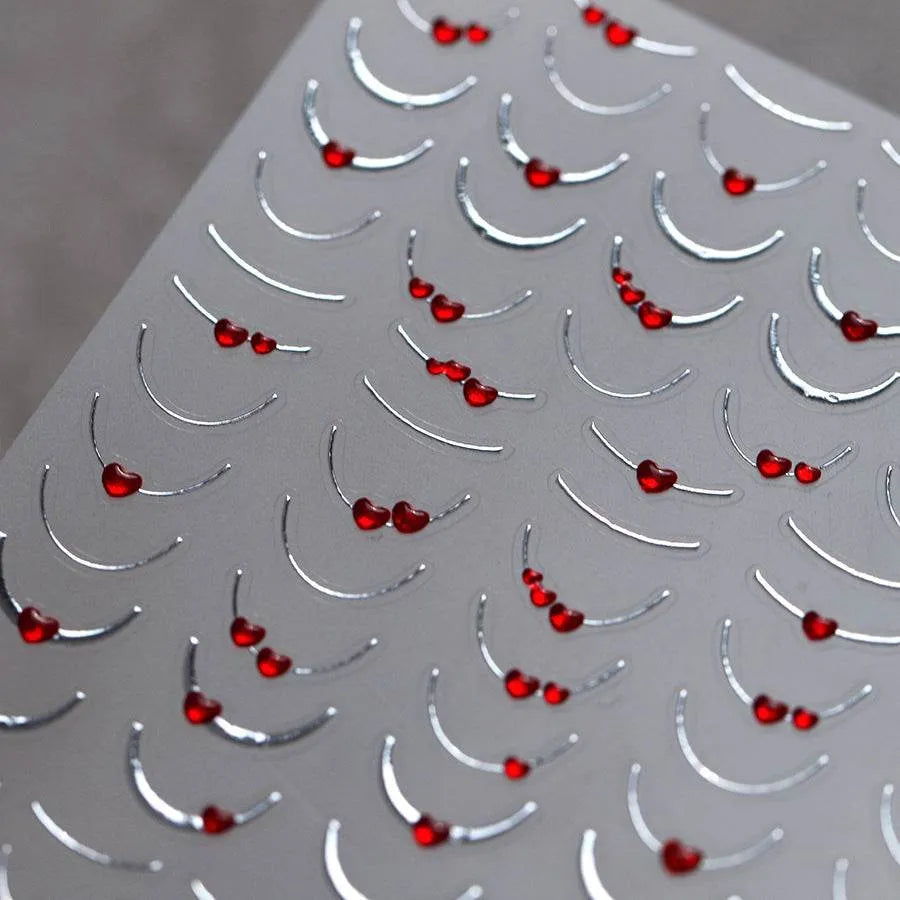 Metal Silver Nail Art Stickers French Lines Nail Art Adhesive Sticker Decals