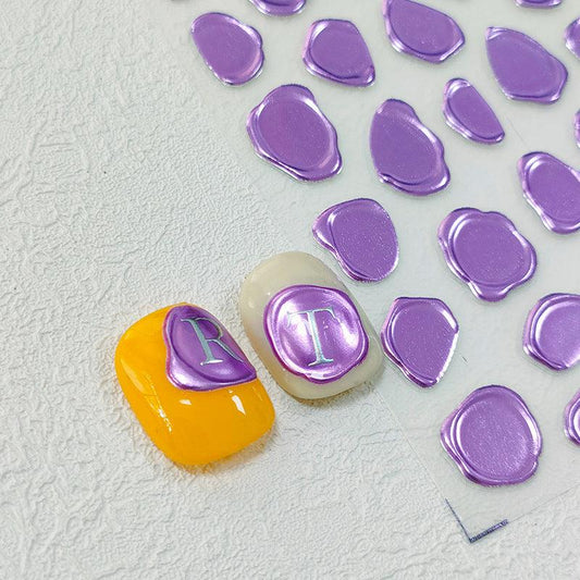 Metal Stamp Design Nail Art Stickers Rose Gold Stamp Design Adhesive Embossed Sticker Decals M147