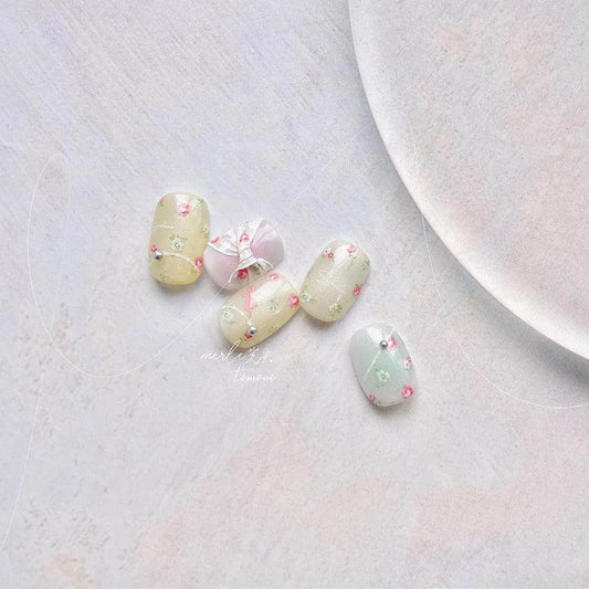 Mini Flowers Nail Art Stickers Adhesive Embossed Spring Flower Blooming Sticker Decals MS637