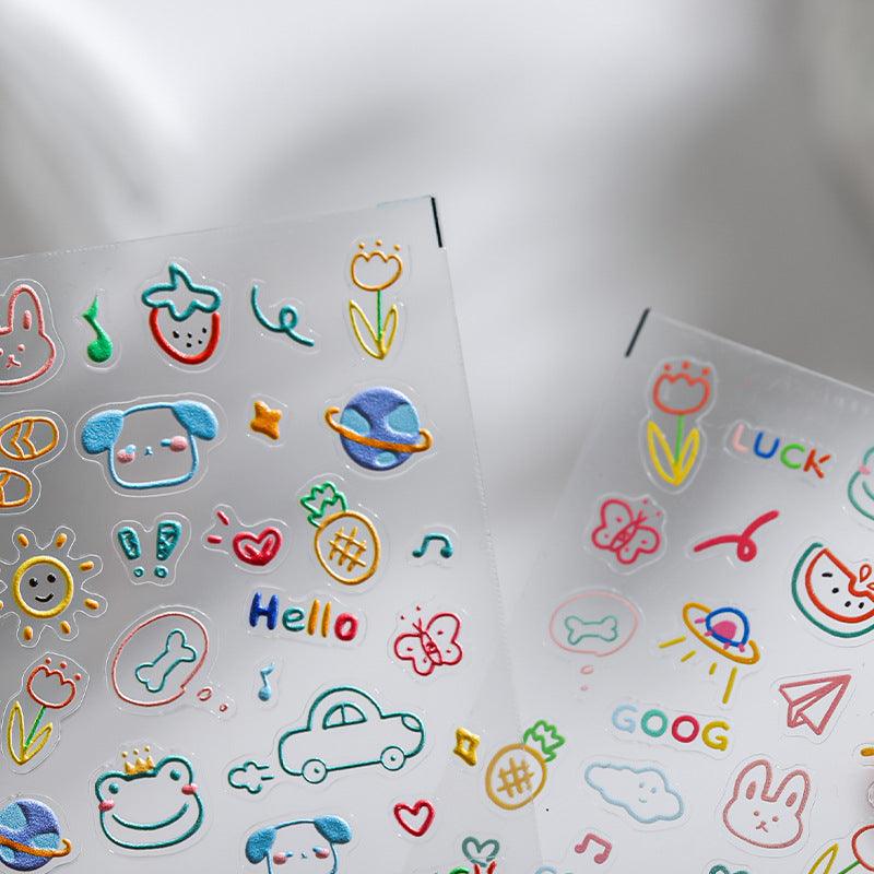 NailMAD Nail Art Stickers Adhesive Embossed Colorful Graffiti Sticker Decals TS1787 - Nail MAD