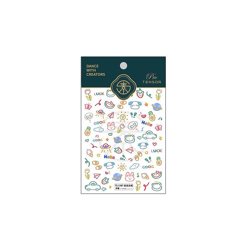 NailMAD Nail Art Stickers Adhesive Embossed Colorful Graffiti Sticker Decals TS1787 - Nail MAD