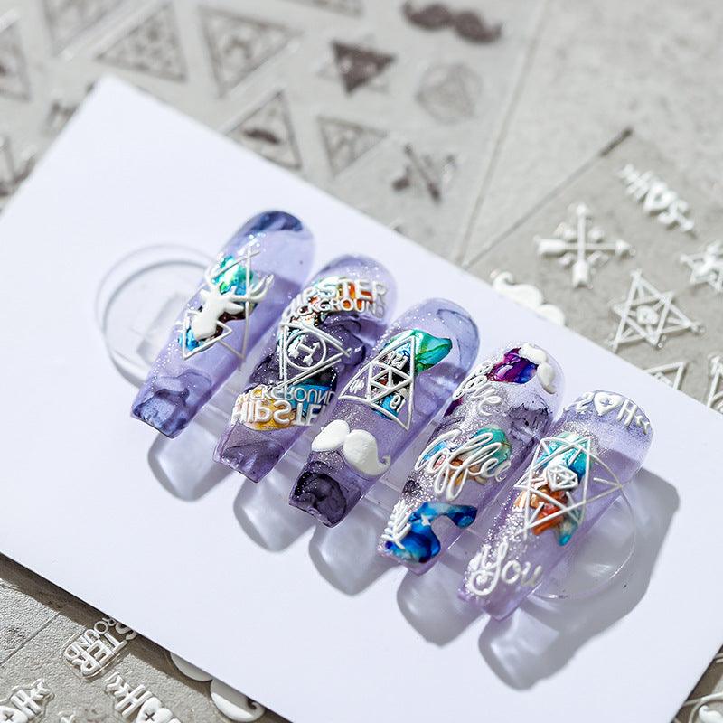 NailMAD Nail Art Stickers Adhesive Embossed Hipster Sticker Decals TS1467 - Nail MAD