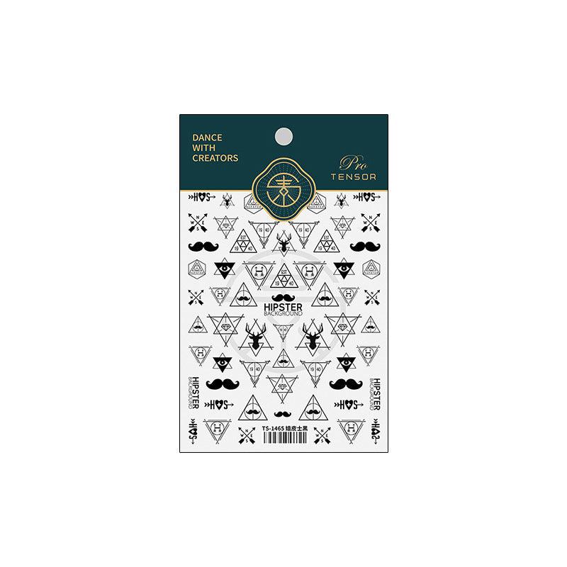 NailMAD Nail Art Stickers Adhesive Embossed Hipster Sticker Decals TS1467 - Nail MAD
