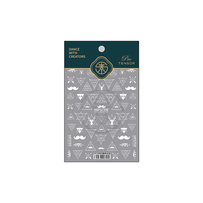 NailMAD Nail Art Stickers Adhesive Embossed Hipster Sticker Decals TS1467 - Nail MAD