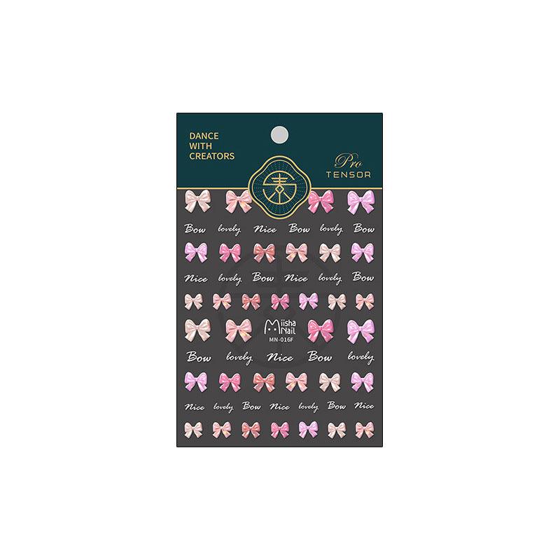 NailMAD Nail Art Stickers Adhesive Embossed Pink Bow Tie MN016F - Nail MAD