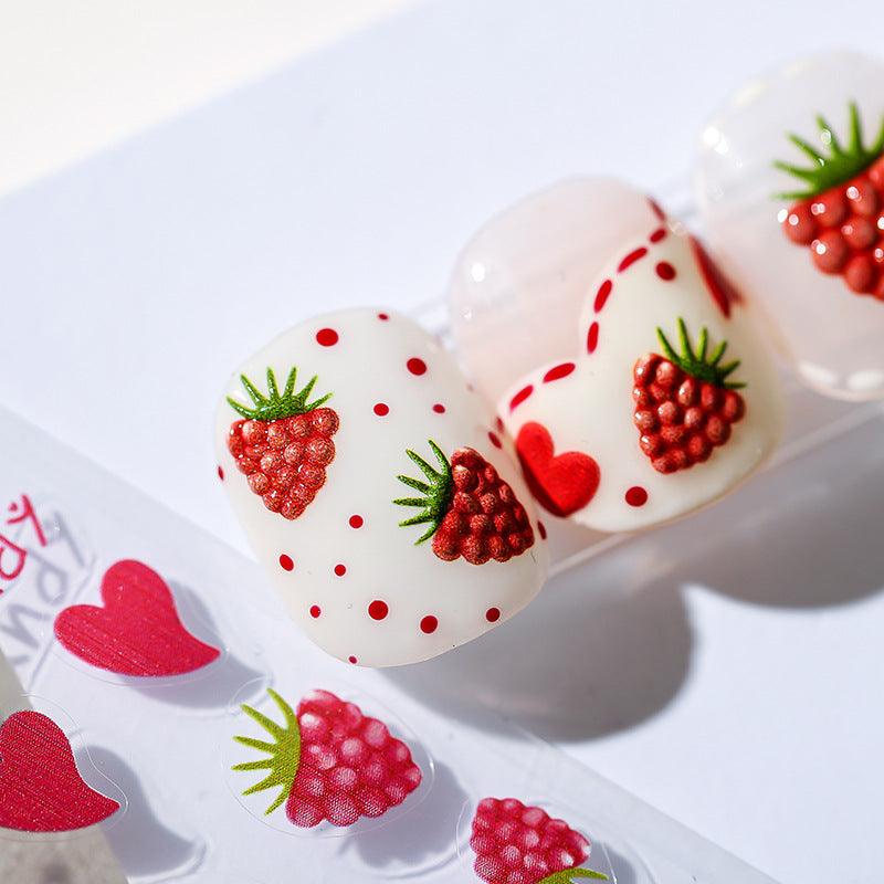 NailMAD Nail Art Stickers Adhesive Embossed Raspberry TS1523 - Nail MAD