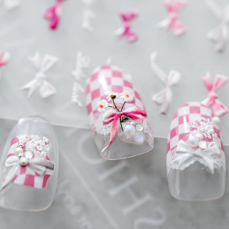 NailMAD Nail Art Stickers Adhesive Embossed Bowtie Ribbon Sticker Decals TS897 - Nail MAD
