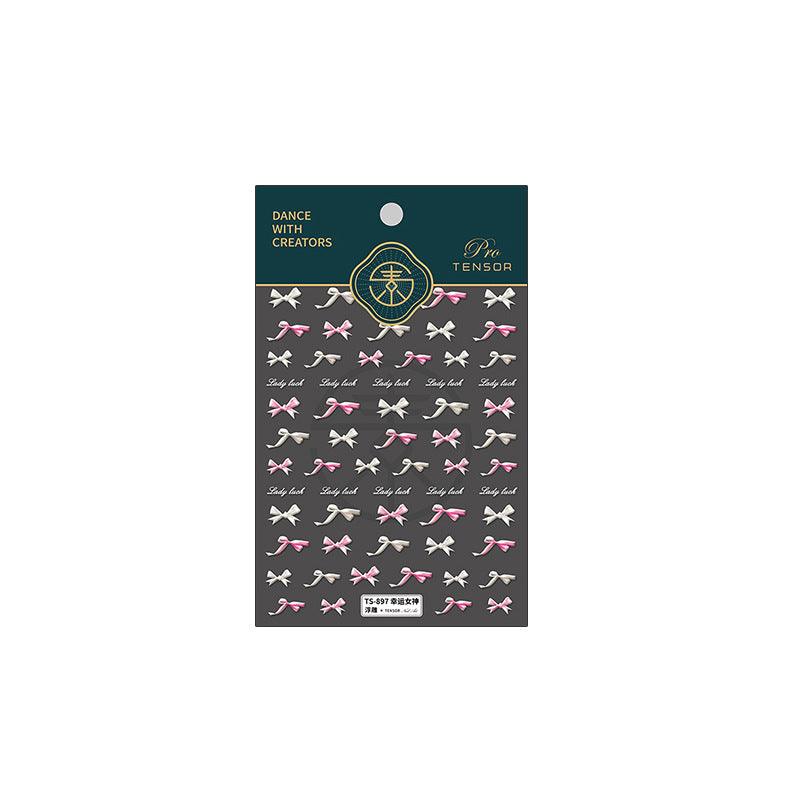 NailMAD Nail Art Stickers Adhesive Embossed Bowtie Ribbon Sticker Decals TS897 - Nail MAD