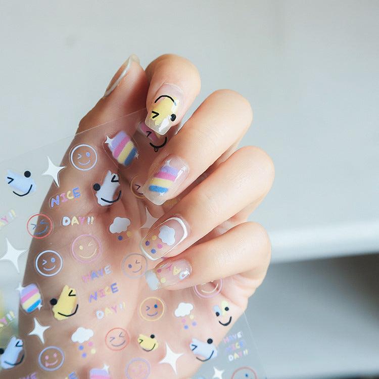 NailMAD Nail Art Stickers Adhesive Smile Face 3D Adhesive Decals TS514 - Nail MAD