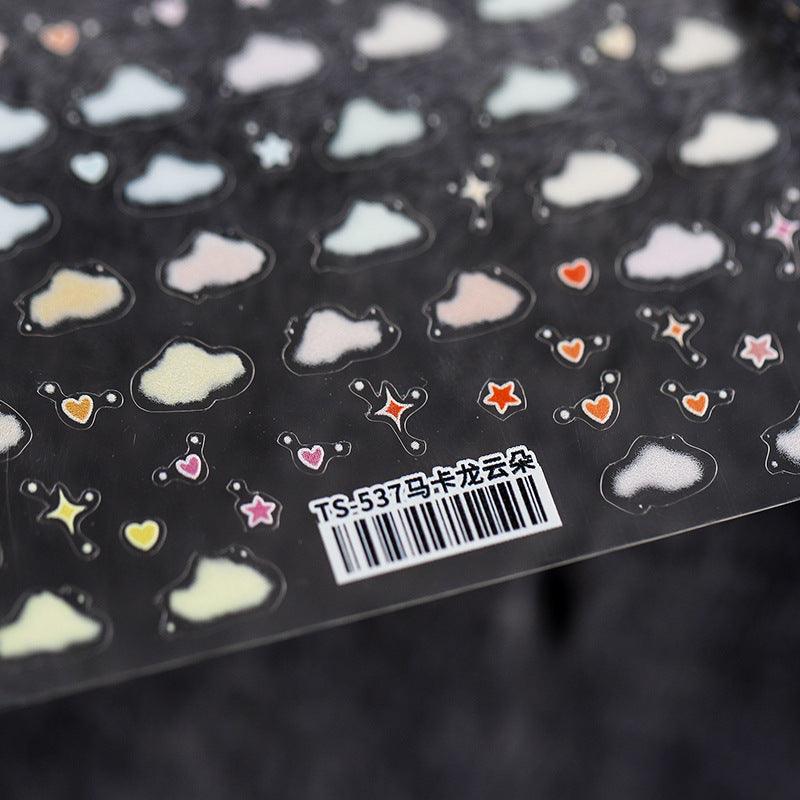 NailMAD Nail Art Stickers Adhesive White Cloud 3D Sticker Decals TS536 - Nail MAD