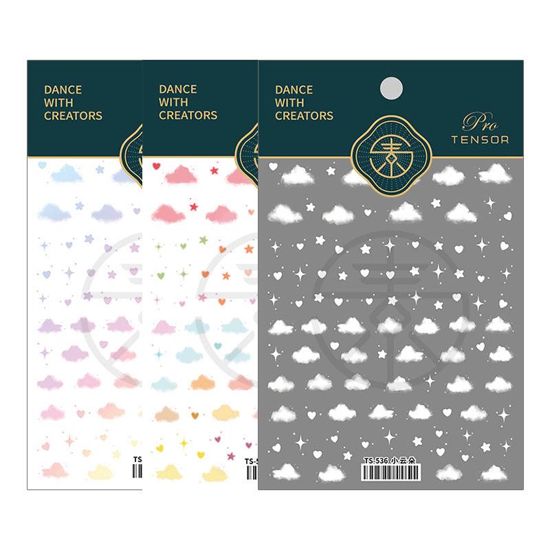 NailMAD Nail Art Stickers Adhesive White Cloud 3D Sticker Decals TS536 - Nail MAD