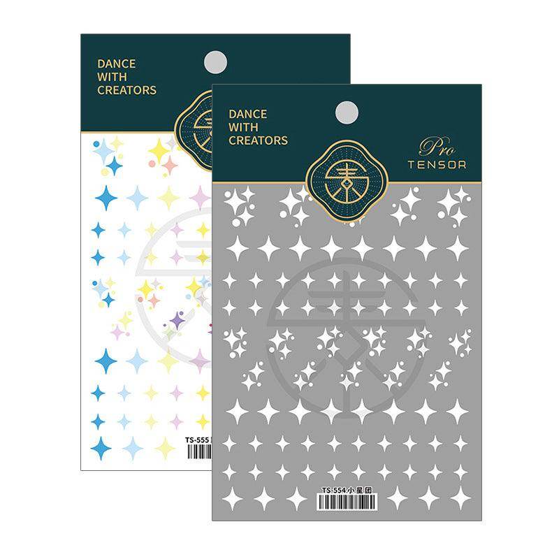 Nail Art Stickers Adhesive Embossed Cross Star Sticker Decals TS554 - Nail MAD