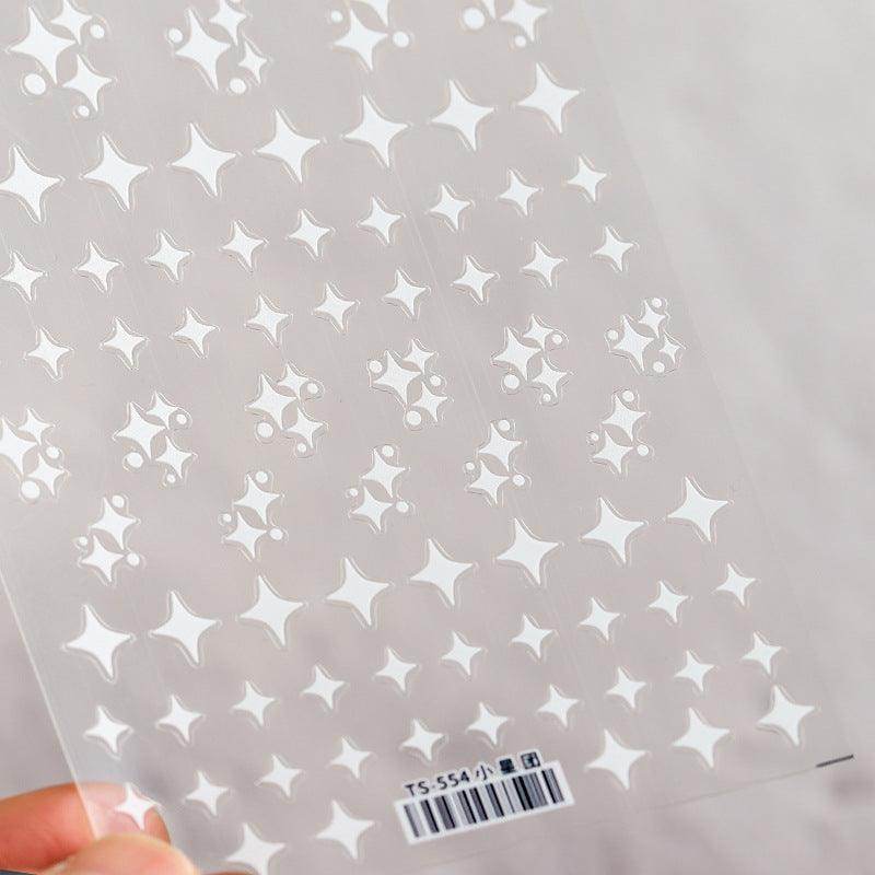 Nail Art Stickers Adhesive Embossed Cross Star Sticker Decals TS554 - Nail MAD