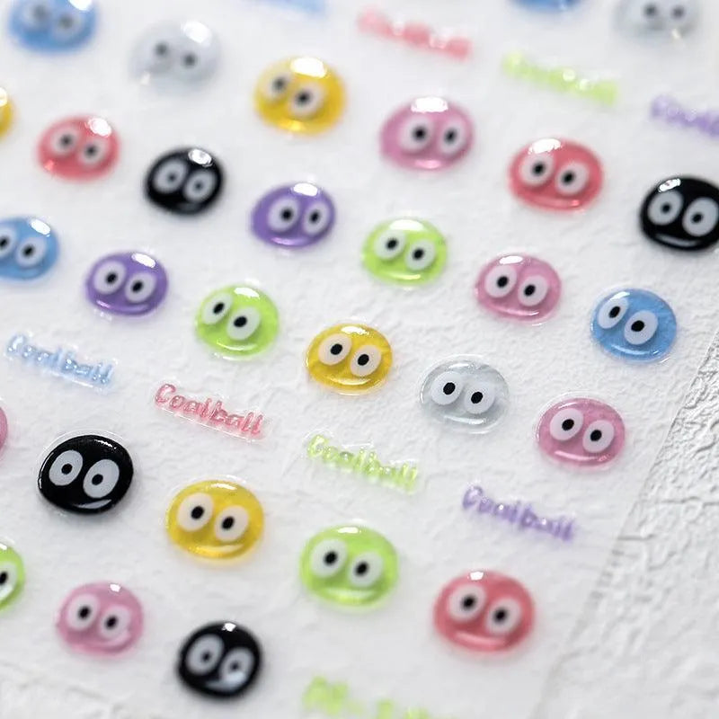 Nail Art Stickers Adhesive Slider Cute Eyes Jelly Sticker Decals M190