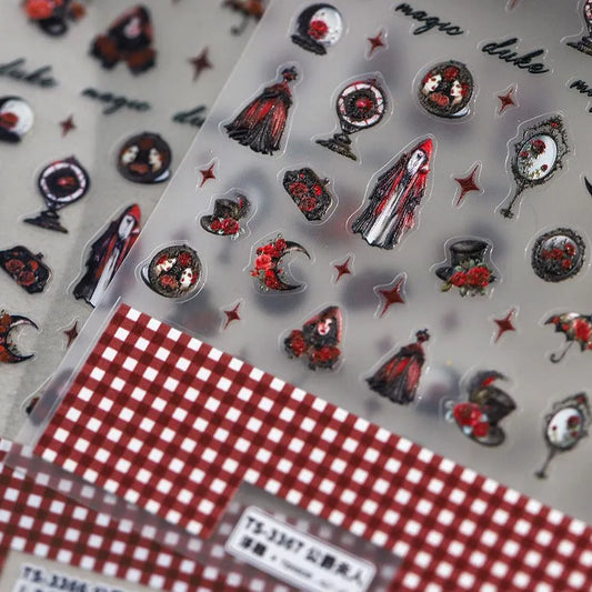 Nail Art Stickers Adhesive Slider Embossed Duchess Portrait Sticker Decals