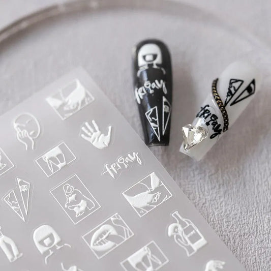 Nail Art Stickers Adhesive Slider Embossed Sexy Lady Design Sticker Decals