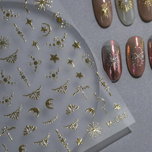 Nail Art Stickers Adhesive Slider Metal Colors Series Sticker Decals M093