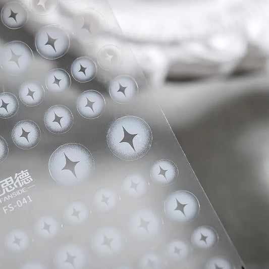 Nail Art Stickers Adhesive Slider Stars Moon Sticker Decals FS041